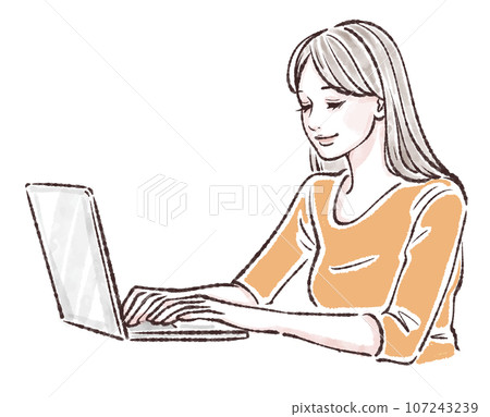 Work, business, OL, office worker, personal computer, laptop, working woman, remote work, home, meeting Work, business, OL, office worker, personal computer, laptop, working woman, remote work, home, meeting 107243239