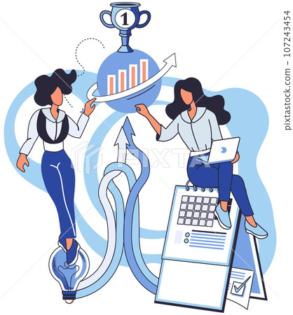 Team solving complex problems. Teamwork vector illustration metaphor. Collective brainstorm, idea generation, team building exercise concept Concept of business solution, challenge, problem-solving Team solving complex problems. Teamwork vector illustration metaphor. Collective brainstorm, idea generation, team building exercise concept Concept of business solution, challenge, problem-solving 107243454