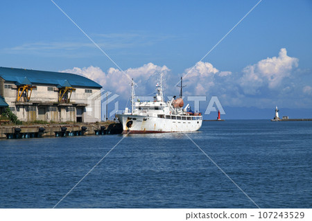 Otaru Port Central Wharf Russian passenger ship Playona Otaru Port Central Wharf Russian passenger ship Playona 107243529
