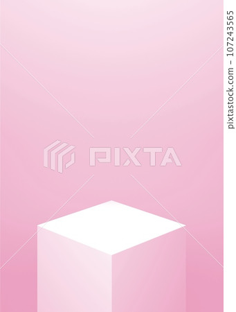 Empty room/simple display stand/floor/wall/wall display/color/pastel/graphic/pink 107243565