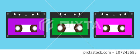 Nostalgia for the 90s with a set of old-fashioned cassettes Nostalgia for the 90s with a set of old-fashioned cassettes 107243683