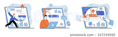 Application testing metaphor. Vector illustration. Software testing, defensive line safeguarding from unexpected breakdowns Application testing, crucible where coding errors are uncovered Application testing metaphor. Vector illustration. Software testing, defensive line safeguarding from unexpected breakdowns Application testing, crucible where coding errors are uncovered 107244080