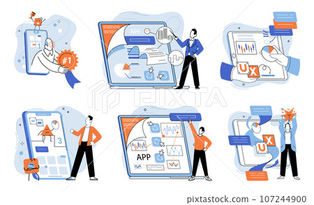 Application testing metaphor. Vector illustration. Software testing, defensive line safeguarding from unexpected breakdowns Application testing, crucible where coding errors are uncovered Application testing metaphor. Vector illustration. Software testing, defensive line safeguarding from unexpected breakdowns Application testing, crucible where coding errors are uncovered 107244900