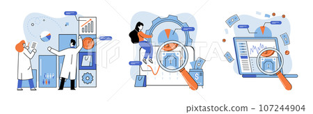 Promotion discount sale. Vector illustration. Flash sale online, sudden whirlwind of e-commerce excitement Sales index, barometer that records market fluctuations Forecast of future sales, lighthouse Promotion discount sale. Vector illustration. Flash sale online, sudden whirlwind of e-commerce excitement Sales index, barometer that records market fluctuations Forecast of future sales, lighthouse 107244904