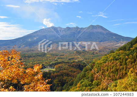Autumn view of Mt. Mitake from Kaida Plateau Autumn view of Mt. Mitake from Kaida Plateau 107244983