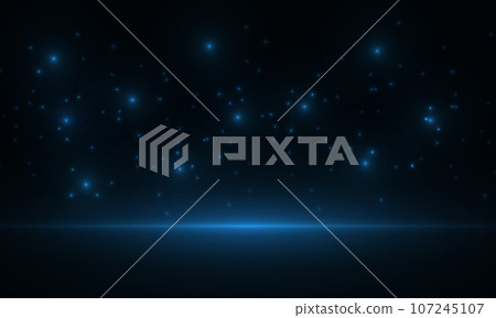 Abstract universe background with blue light stars. Studio concept design. 107245107
