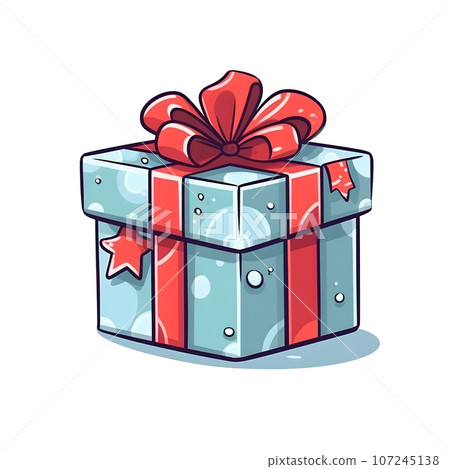 christmas holiday decoration gift isolated illustration background box gold generative Ai. 107245138