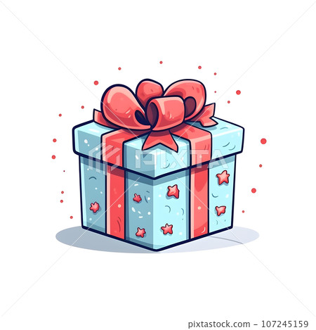 christmas holiday decoration gift isolated illustration background box gold generative Ai. 107245159