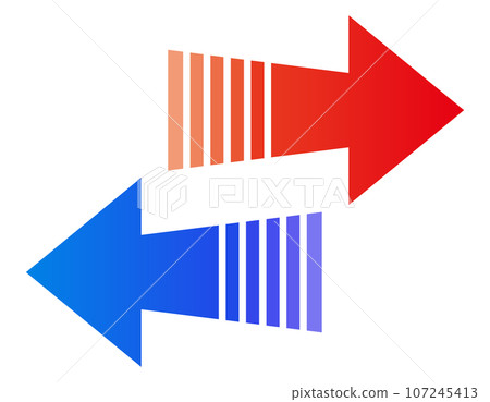 Arrow icon pointing left and right 107245413