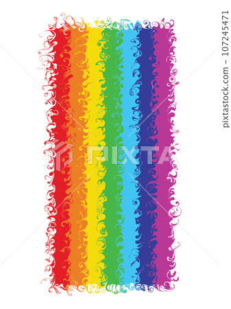 Distorted rainbow. Twirl effect. Vertical. Isolated on white background. Distorted rainbow. Twirl effect. Vertical. Isolated on white background. 107245471