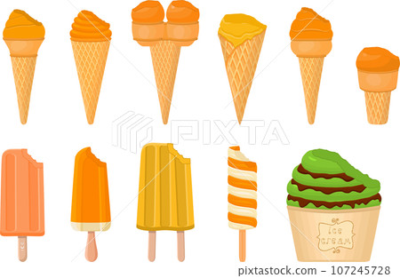 big kit ice cream popsicle different types in cone waffle cup big kit ice cream popsicle different types in cone waffle cup 107245728