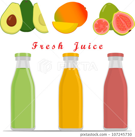 Sweet tasty natural eco product juice in bottle Sweet tasty natural eco product juice in bottle 107245730
