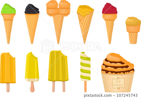 big kit ice cream popsicle different types in cone waffle cup big kit ice cream popsicle different types in cone waffle cup 107245743