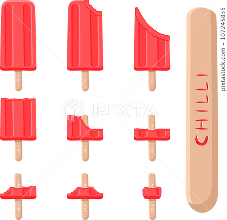 Big set various sweet tasty natural ice cream 107245835