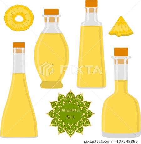 Various sweet tasty oil in glaas bottles 107245865