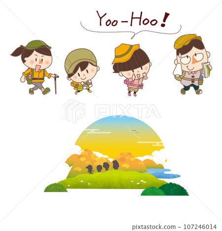 一家人享受徒步旅行的插圖 一家人享受徒步旅行的插圖 107246014