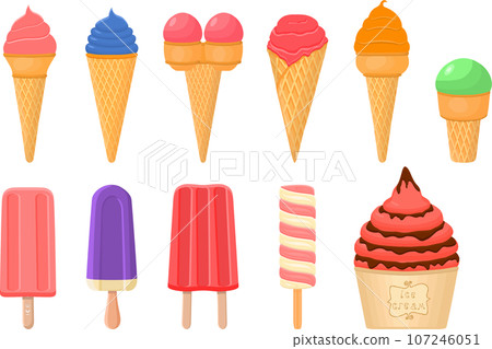big kit ice cream popsicle different types in cone waffle cup big kit ice cream popsicle different types in cone waffle cup 107246051