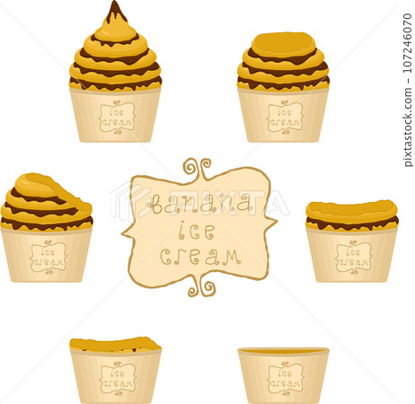Big set various sweet tasty natural ice cream 107246070