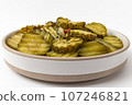 Dill pickles on a white background 107246821