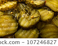 Dill pickles with dill, mustard seeds and spices 107246827