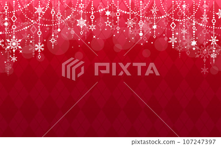 Delicate snowflake frame_Argyle red_horizontal 11 107247397