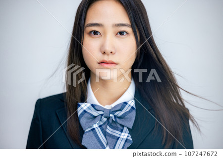 High school girl serious advertising image 107247672