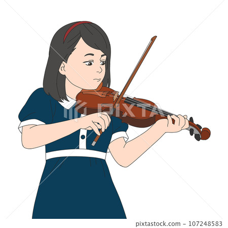 拉小提琴的女孩的插圖 拉小提琴的女孩的插圖 107248583