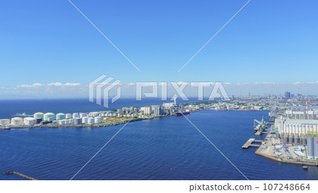 從千葉港塔眺望從東京灣到海濱幕張的風景 從千葉港塔眺望從東京灣到海濱幕張的風景 107248664