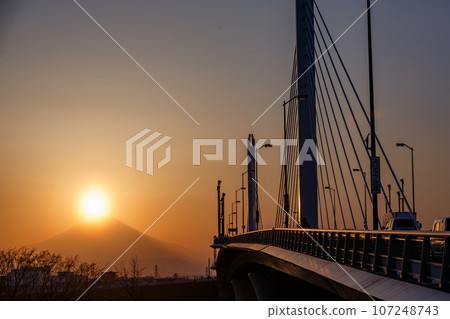 Shonan Galaxy Bridge and Diamond Fuji (Hiratsuka City, Kanagawa Prefecture) 107248743