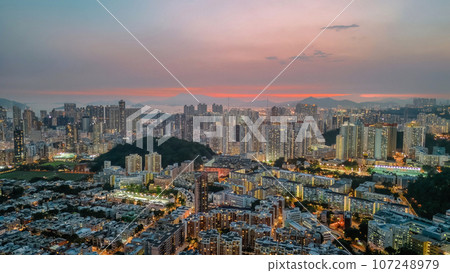 Sept 21 2021 Twilight Over Kowloon, A Surreal Glimpse of Urban Serenity 107248979