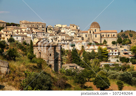 The famous medieval village Stilo in Calabria, Southern Italy. Europe. 107249264