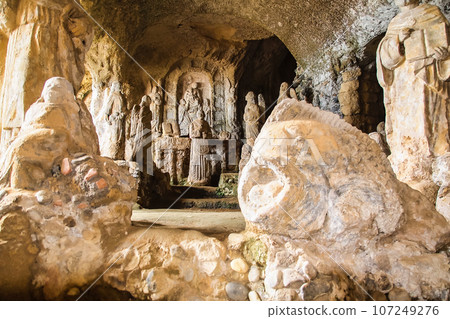 The church of Piedigrotta at Pizzo Calabro, district of Vibo Valentia, Calabria, Italy. 107249276