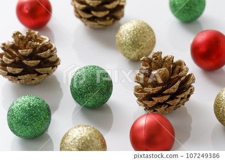 Colorful Christmas ornaments 107249386