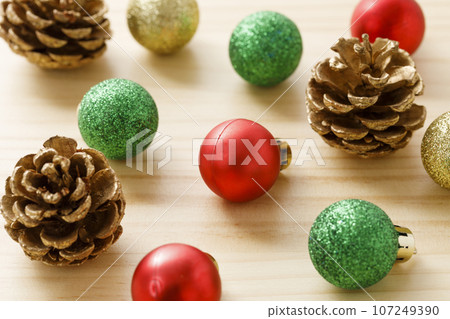 Colorful Christmas ornaments 107249390