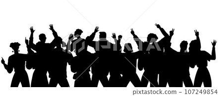 Happy people concept. Vector illustration Happy body language cbe seen in their lively movements People in victory give thanks those who supported them Good teamwork friendship results in harmonious 107249854