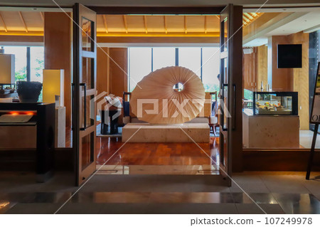 Lobby entrance of The Ritz-Carlton Okinawa, a luxury resort hotel in tropical Okinawa Lobby entrance of The Ritz-Carlton Okinawa, a luxury resort hotel in tropical Okinawa 107249978