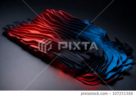 Vibrant Abstract Gradient in Black, Red, and Blue - Modern Digital Art, Generative Ai 107251388