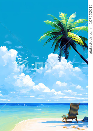 Illustration of a beautiful view of a tropical island 107252012