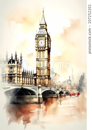 Illustration of the beautiful city of London. United Kingdom Illustration of the beautiful city of London. United Kingdom 107252201