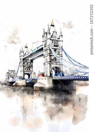 Illustration of the beautiful city of London. United Kingdom Illustration of the beautiful city of London. United Kingdom 107252202