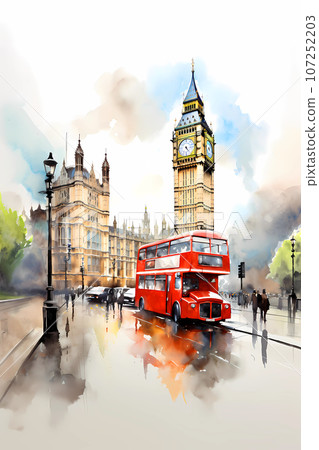 Illustration of the beautiful city of London. United Kingdom Illustration of the beautiful city of London. United Kingdom 107252203