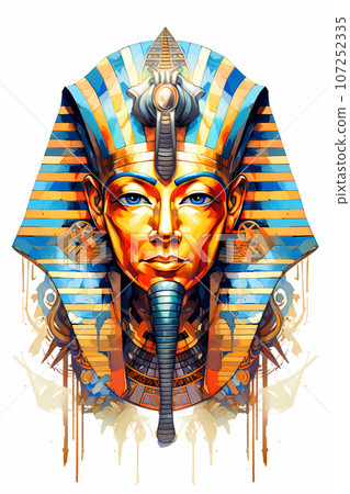 Illustration of the royal person of Egypt in traditional costume Illustration of the royal person of Egypt in traditional costume 107252335