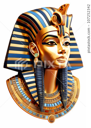 Illustration of the royal person of Egypt in traditional costume 107252342
