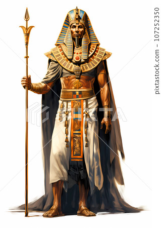 Illustration of the royal person of Egypt in traditional costume 107252350