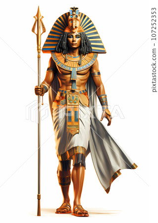 Illustration of the royal person of Egypt in traditional costume Illustration of the royal person of Egypt in traditional costume 107252353