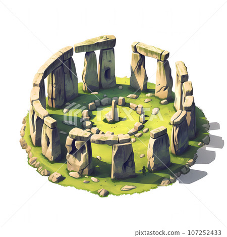 Illustration of beautiful view of Stonehenge, United Kingdom Illustration of beautiful view of Stonehenge, United Kingdom 107252433