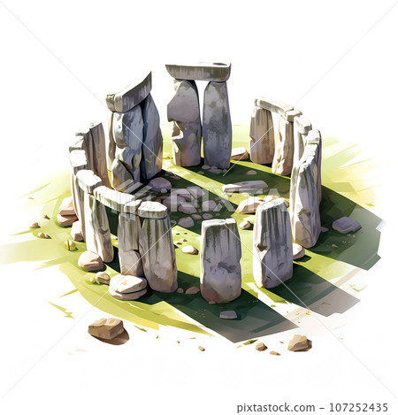 Illustration of beautiful view of Stonehenge, United Kingdom Illustration of beautiful view of Stonehenge, United Kingdom 107252435