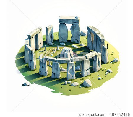Illustration of beautiful view of Stonehenge, United Kingdom Illustration of beautiful view of Stonehenge, United Kingdom 107252436