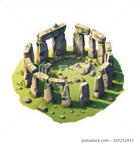 Illustration of beautiful view of Stonehenge, United Kingdom Illustration of beautiful view of Stonehenge, United Kingdom 107252437