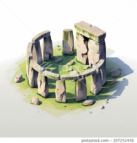 Illustration of beautiful view of Stonehenge, United Kingdom Illustration of beautiful view of Stonehenge, United Kingdom 107252438
